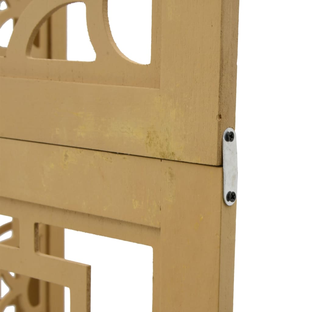 Διαχωριστικό Χώρου με 3 Πάνελ Καφέ από Μασίφ Ξύλο Παυλώνιας