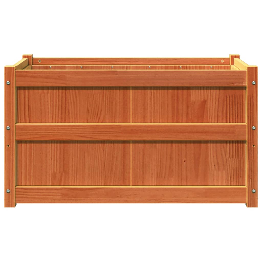 Ζαρντινιέρες 2 τεμ. Καφέ Κεριού από Μασίφ Ξύλο Πεύκου