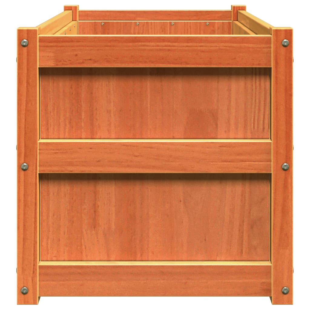 Ζαρντινιέρες 2 τεμ. Καφέ Κεριού από Μασίφ Ξύλο Πεύκου