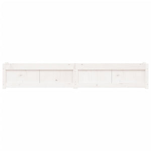 Ζαρντινιέρα Λευκή 180 x 31 x 31 εκ. από Μασίφ Ξύλο Πεύκου - Pakobazaar