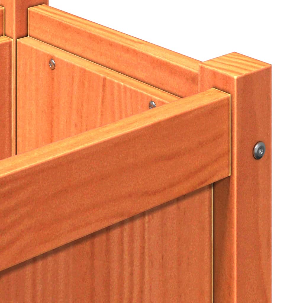 Ζαρντινιέρες 2 τεμ. Καφέ Κεριού από Μασίφ Ξύλο Πεύκου