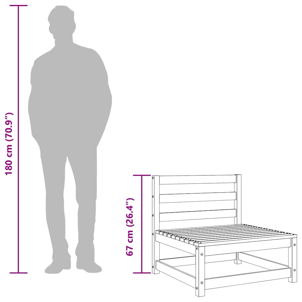 Καναπέδες Κήπου Χωρ. Μπράτσα 3Τεμ Λευκοί 70x70x67εκ Μασίφ Πεύκο - Pakobazaar