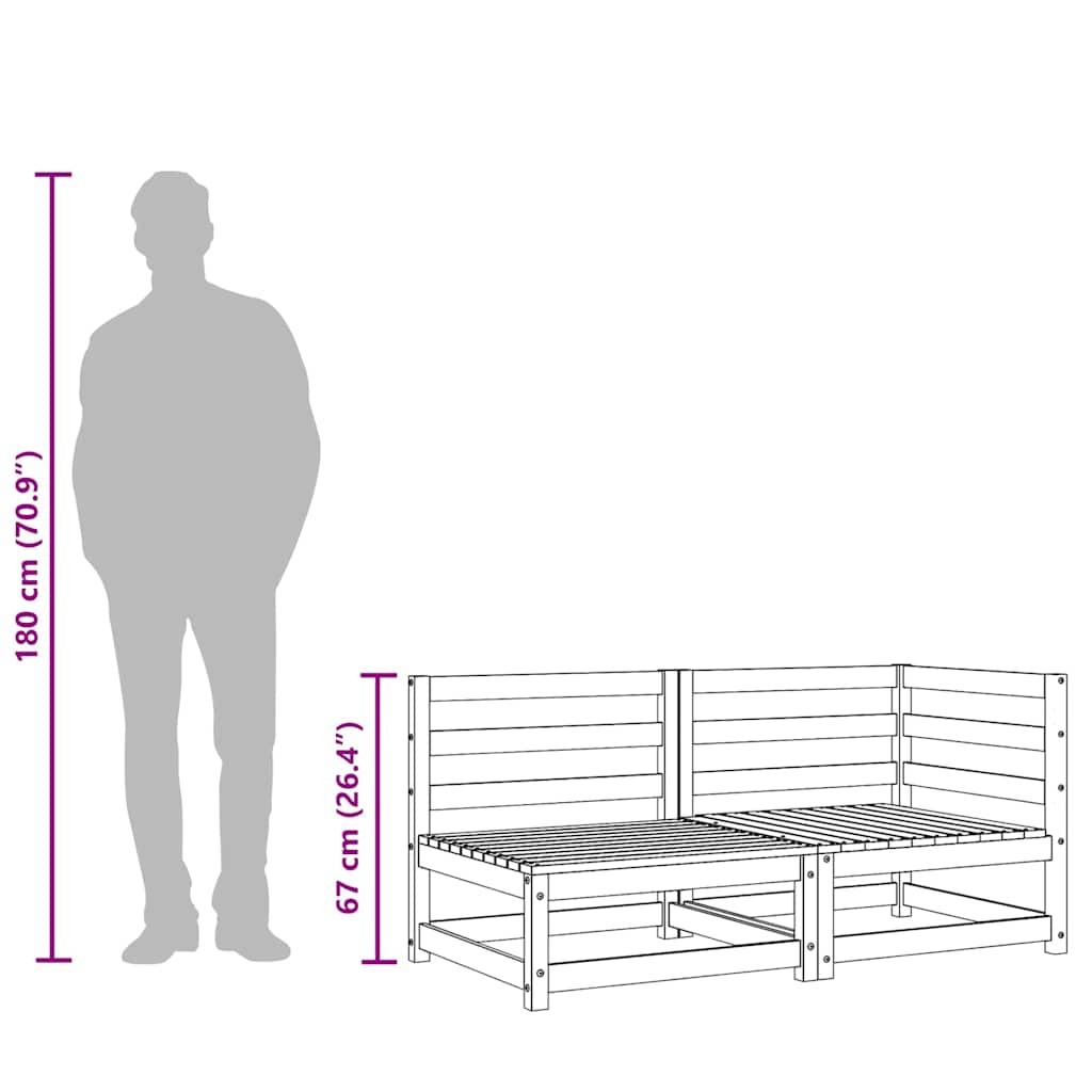 Καναπές Κήπου Διθέσιος από Μασίφ Ξύλο Πεύκου - Pakobazaar