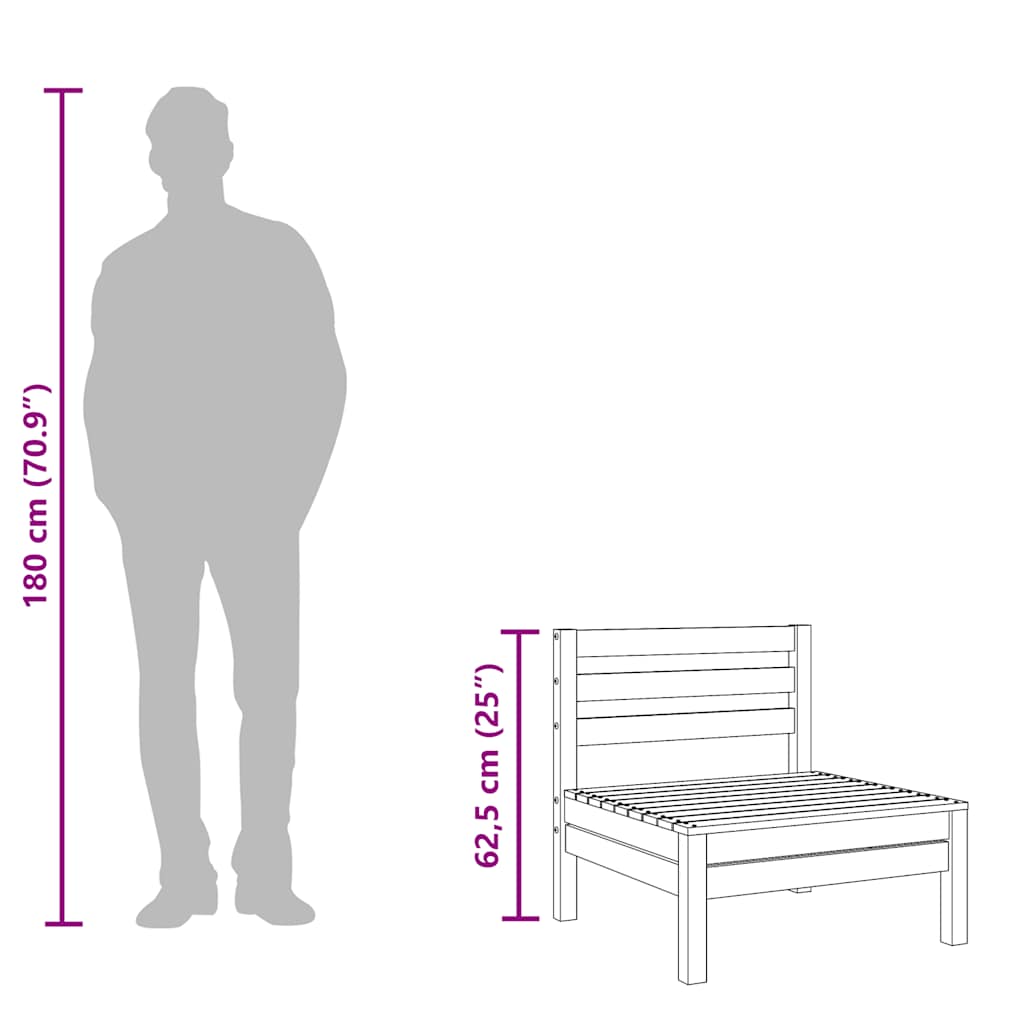 Καναπές Κήπου Χωρίς Μπράτσα 2 τεμ. Καφέ Κεριού Μασίφ Πεύκο - Pakobazaar