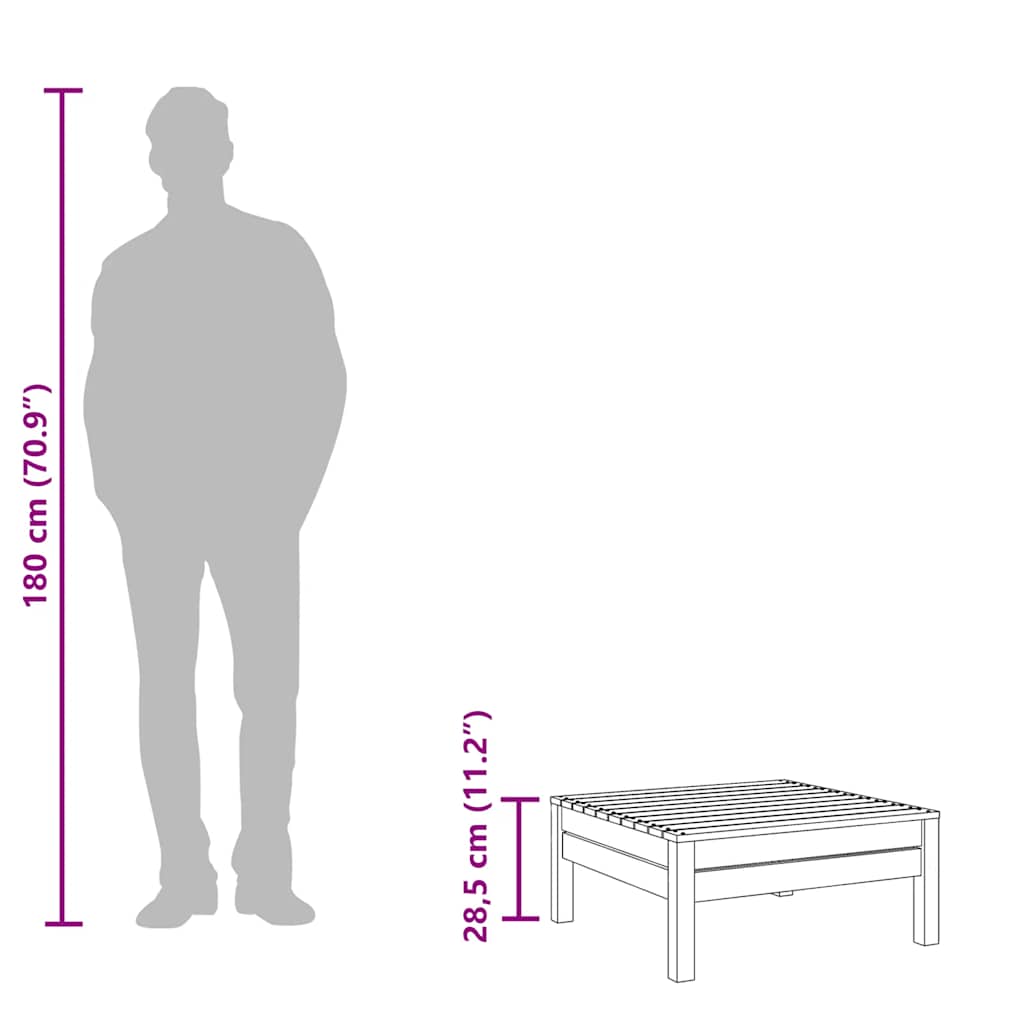 Υποπόδιο Κήπου από Μασίφ Ξύλο Ψευδοτσούγκας - Pakobazaar