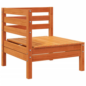 Καναπές Κήπου Τριθέσιος με Υποπόδιο Καφέ Κεριού Μασίφ Πεύκο - Pakobazaar