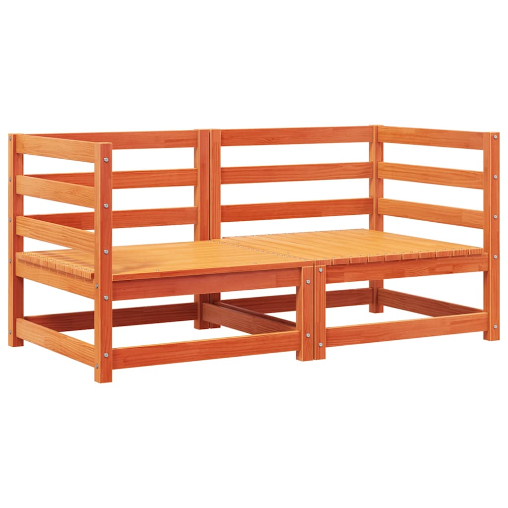 Καναπέδες Κήπου Γωνιακοί 2 τεμ. Καφέ Μασίφ Πεύκο με Μαξιλάρια - Pakobazaar