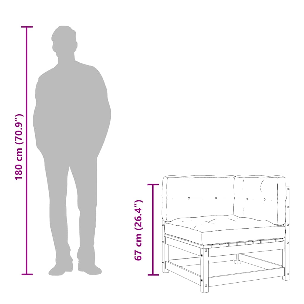 Καναπέδες Κήπου Γωνιακοί 2 τεμ. Μασίφ Ψευδοτσούγκα με Μαξιλάρια - Pakobazaar