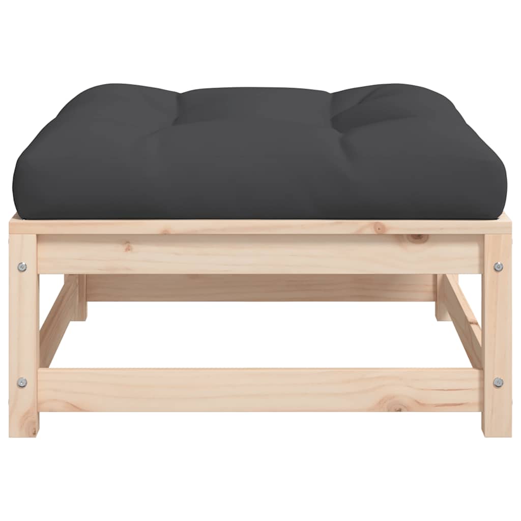 Υποπόδιο Κήπου από Μασίφ Ξύλο Πεύκου με Μαξιλάρι - Pakobazaar