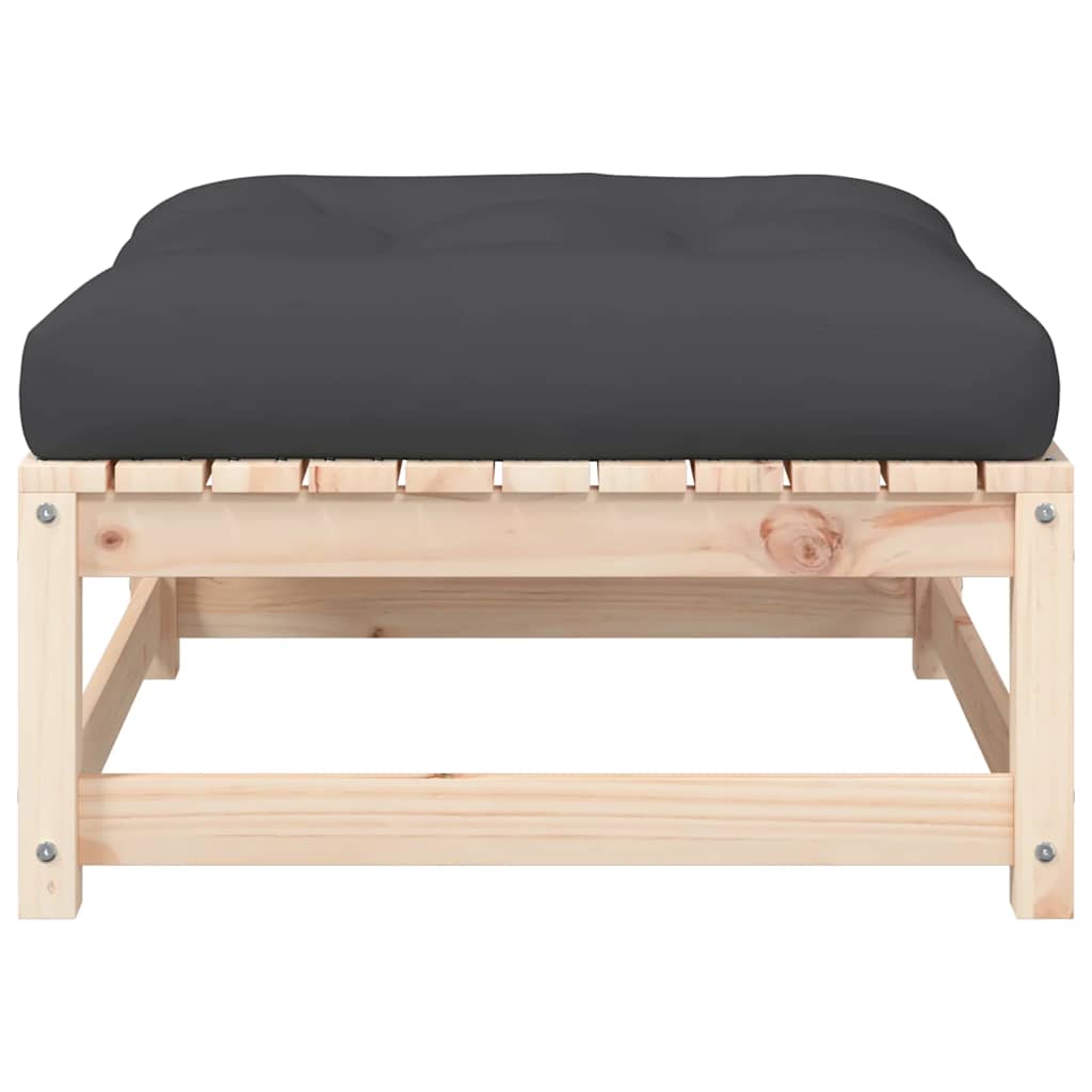 Υποπόδιο Κήπου από Μασίφ Ξύλο Πεύκου με Μαξιλάρι - Pakobazaar