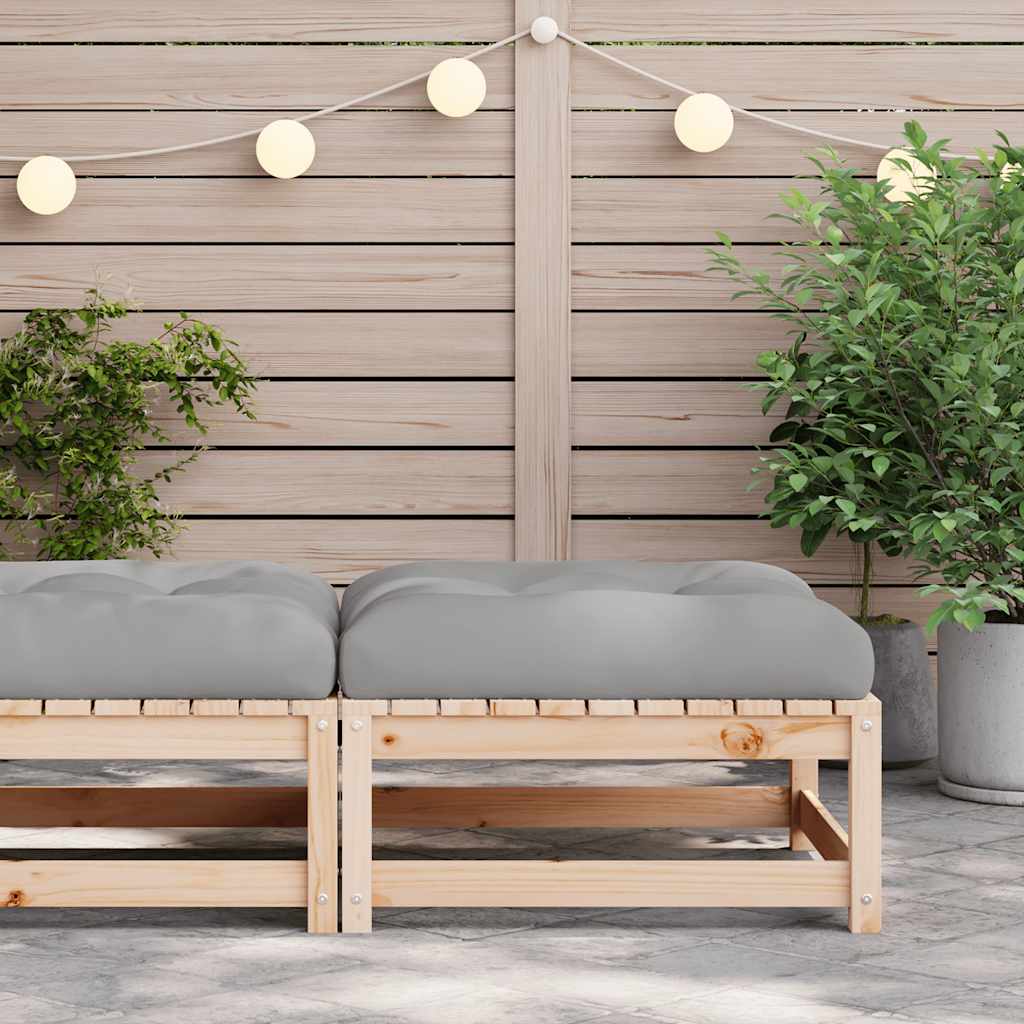 Υποπόδιο Κήπου από Μασίφ Ξύλο Πεύκου με Μαξιλάρι - Pakobazaar