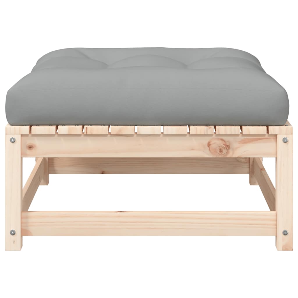 Υποπόδιο Κήπου από Μασίφ Ξύλο Πεύκου με Μαξιλάρι - Pakobazaar