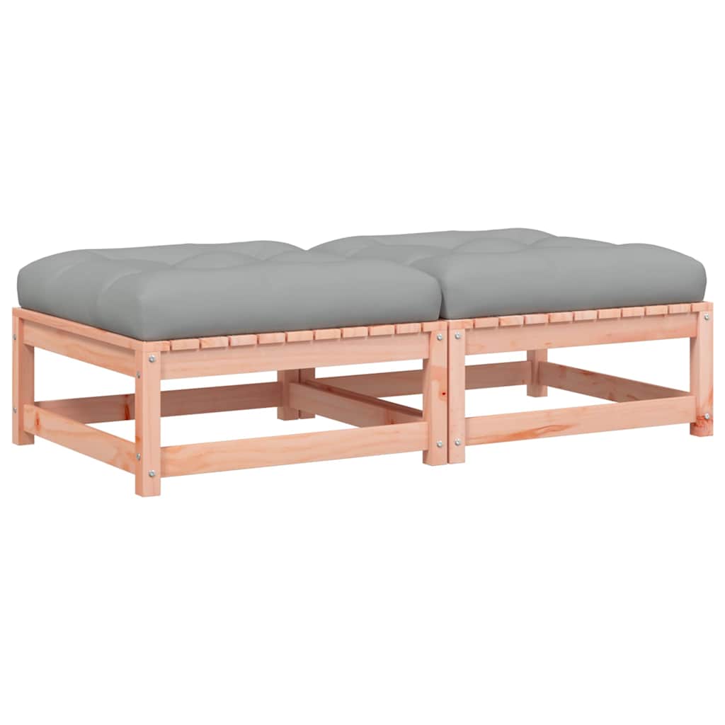 Υποπόδια Κήπου με Μαξιλάρια 2 τεμ. από Μασίφ Ξύλο Ψευδοτσούγκας - Pakobazaar