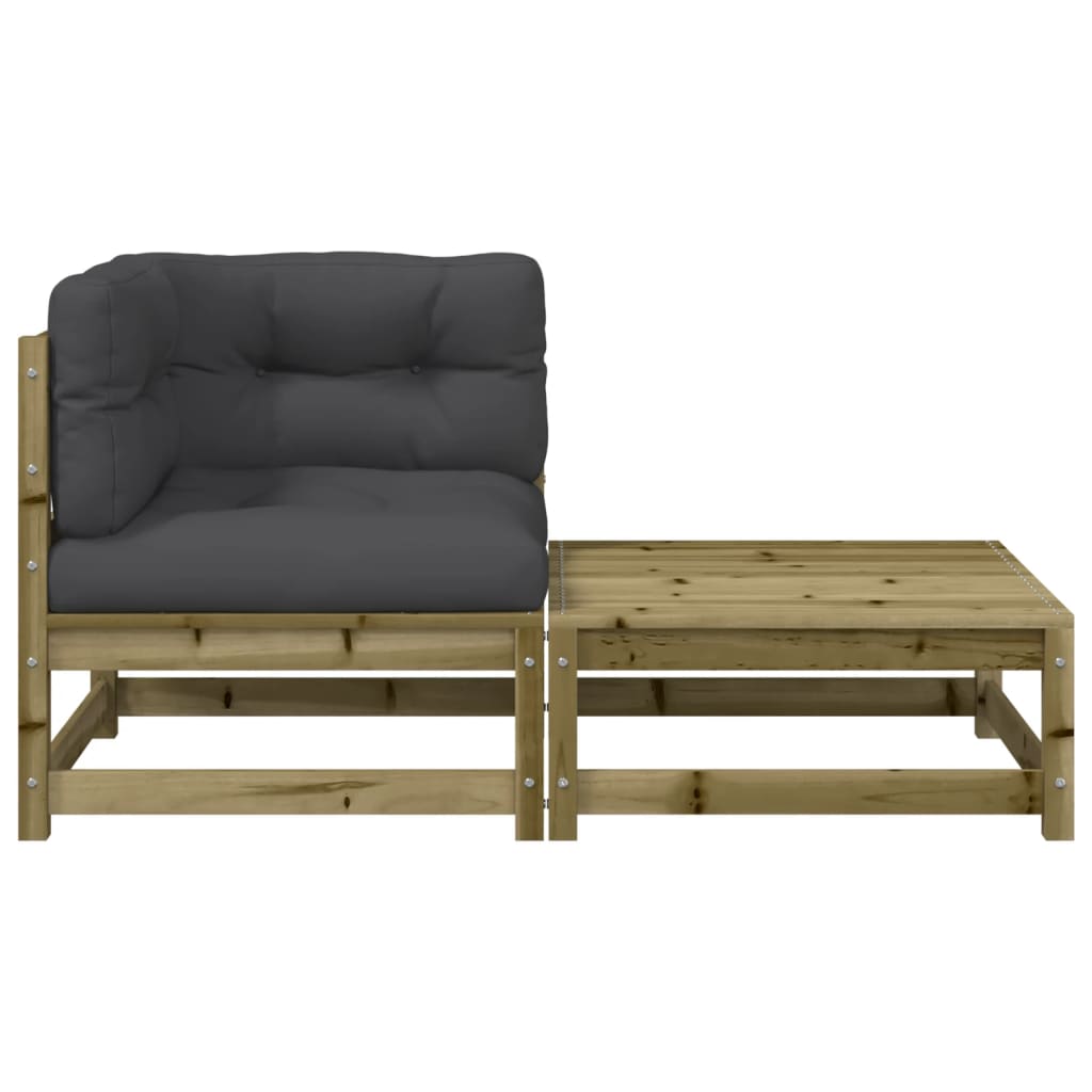 Καναπές Κήπου Γωνιακός με Μαξιλάρια και Υποπόδιο - Pakobazaar