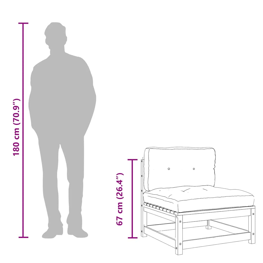 Καναπές Κήπου Διθέσιος με Μαξιλάρια Εμποτισμένο Ξύλο Πεύκου - Pakobazaar