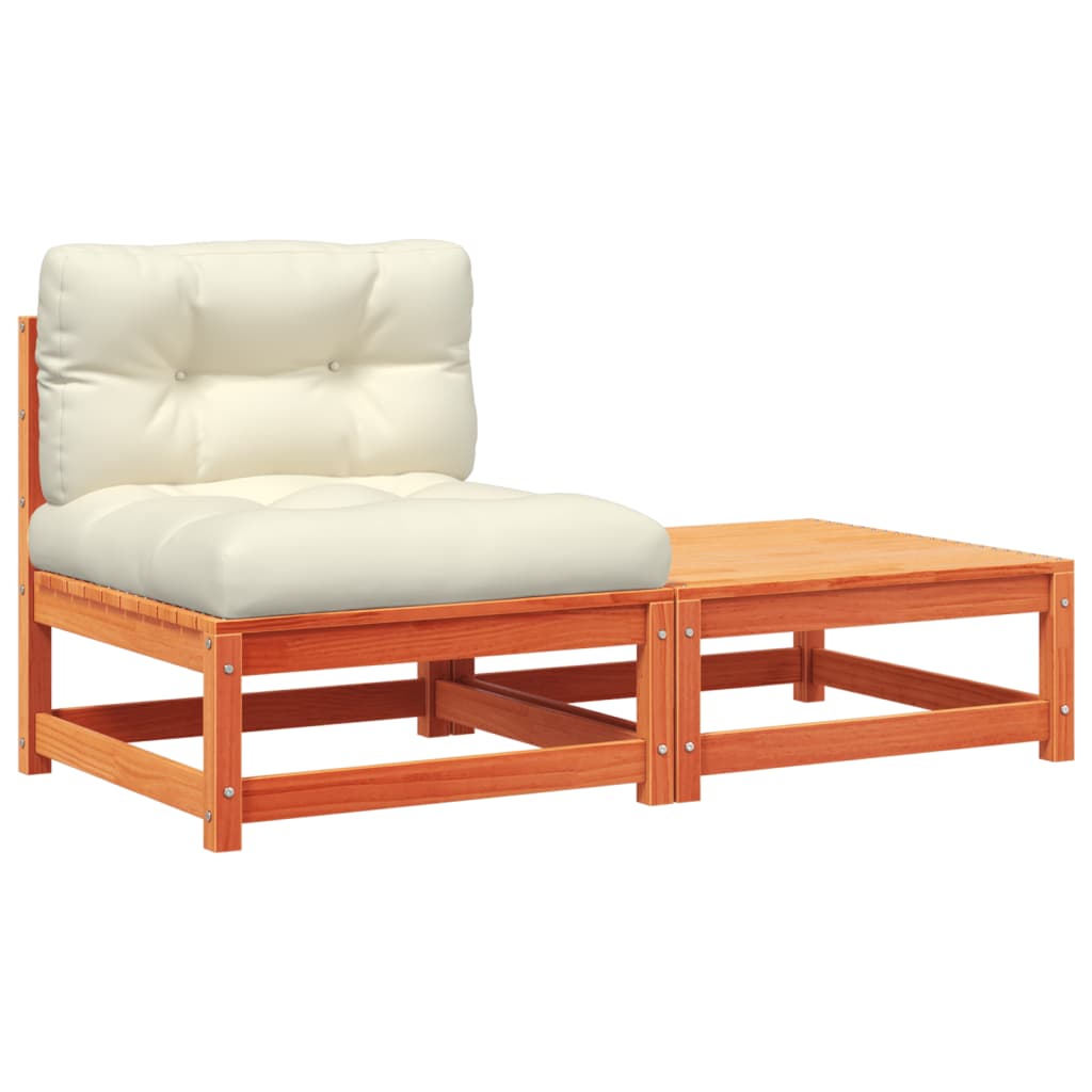 Καναπές Κήπου Χωρίς Μπράτσα με Μαξιλάρια και Υποπόδιο - Pakobazaar