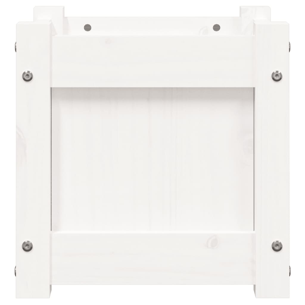 Ζαρντινιέρες 2 τεμ. Λευκό από Μασίφ Ξύλο Πεύκου