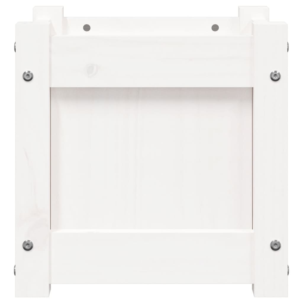 Ζαρντινιέρες 2 τεμ. Λευκό από Μασίφ Ξύλο Πεύκου