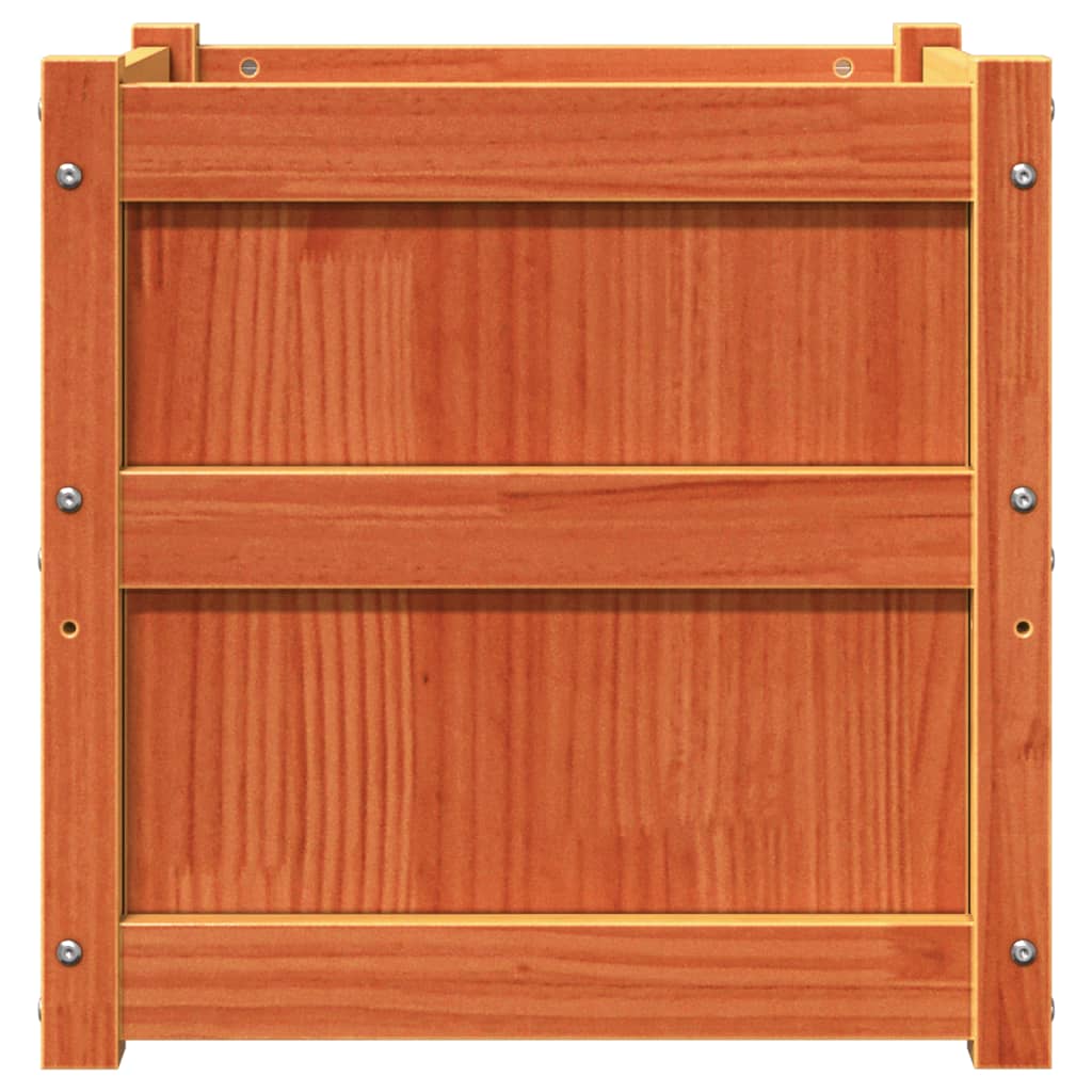 Ζαρντινιέρες 2 τεμ. Καφέ Κεριού από Μασίφ Ξύλο Πεύκου