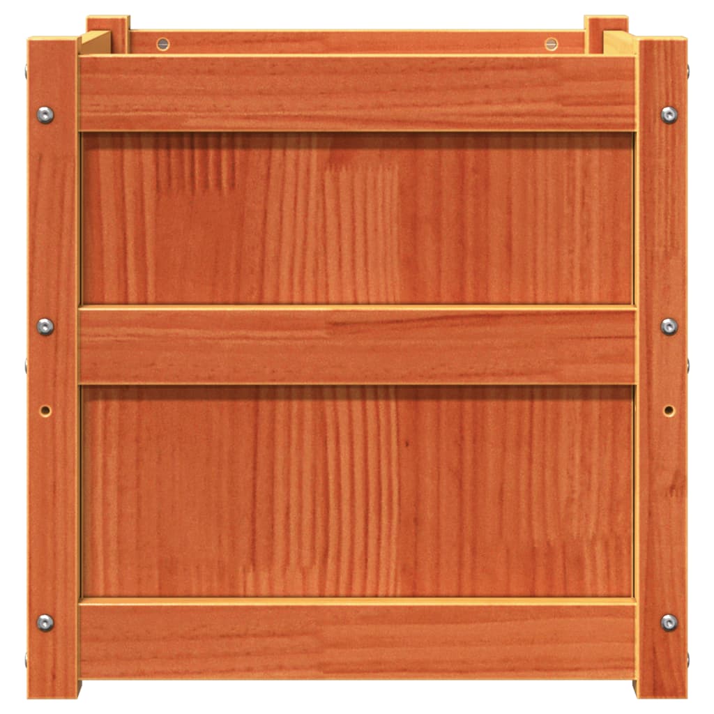 Ζαρντινιέρες 2 τεμ. Καφέ Κεριού από Μασίφ Ξύλο Πεύκου