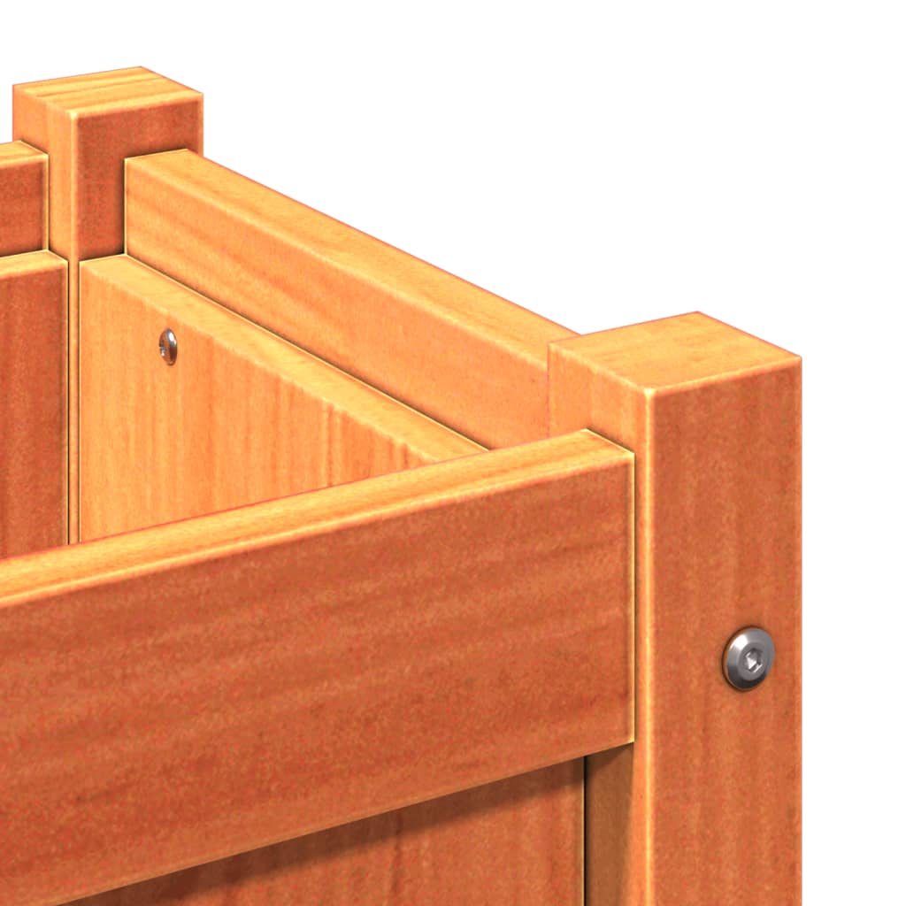 Ζαρντινιέρες 2 τεμ. Καφέ Κεριού από Μασίφ Ξύλο Πεύκου