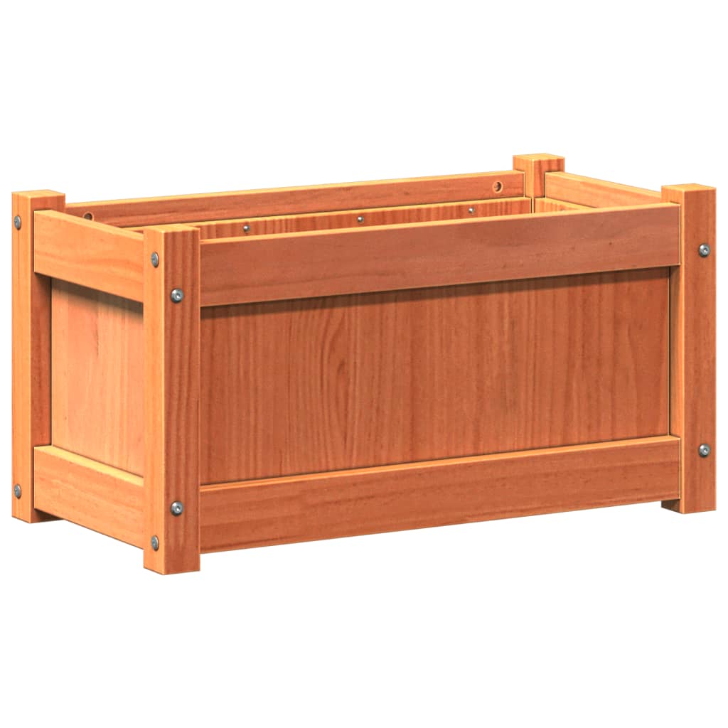 Ζαρντινιέρες 2 τεμ. Καφέ Κεριού από Μασίφ Ξύλο Πεύκου