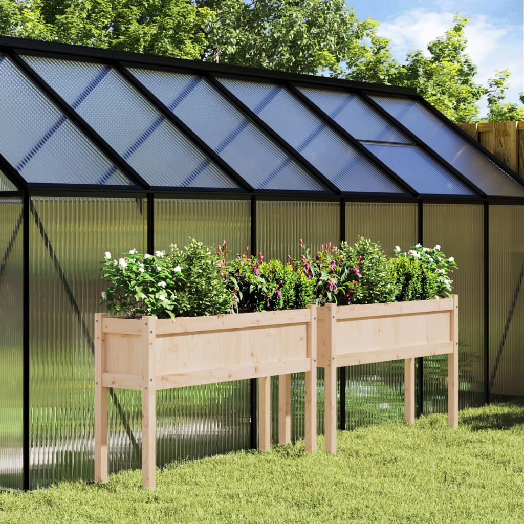 Ζαρντινιέρες με Πόδια 2 τεμ. από Μασίφ Ξύλο Πεύκου