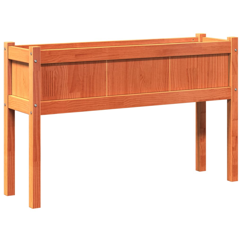 Ζαρντινιέρες με Πόδια 2 τεμ. Καφέ Κεριού από Μασίφ Ξύλο Πεύκου