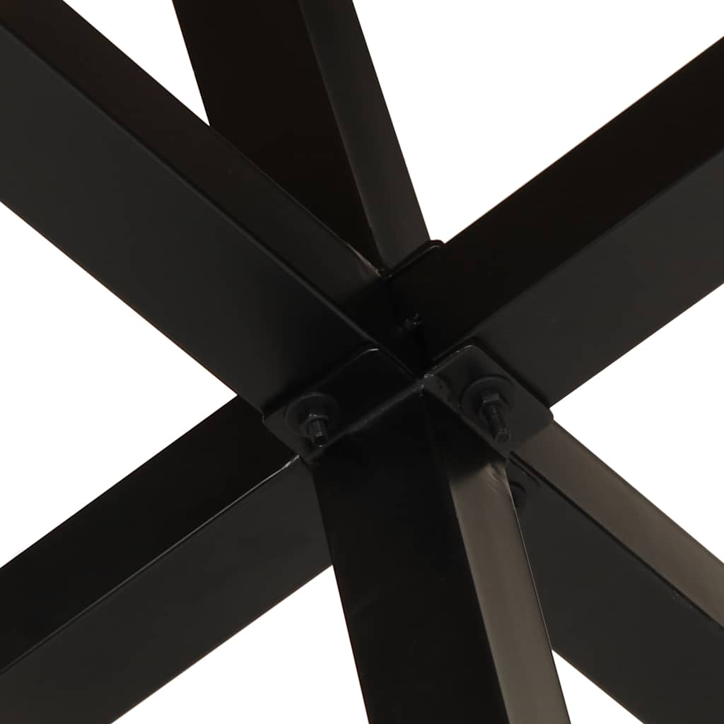 Τραπεζαρία Ø110x75 εκ. από Μασίφ Ακατέργαστο Ξύλο Μάνγκο