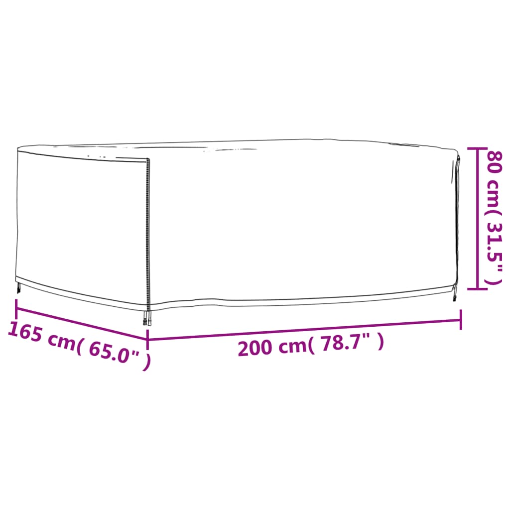 Καλύμματα Επίπλων Κήπου 2τεμ. 200x165x80 εκ. 420D Ύφασμα Oxford