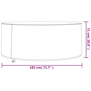 Καλύμματα Επίπλων Κήπου 2τεμ. Ø 182x71 εκ. 420D Ύφασμα Oxford