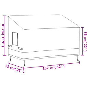 Καλύμματα Διθέσιων Πάγκων 2 τεμ. Μαύρα 132x71x56/81εκ Ύφ.Oxford