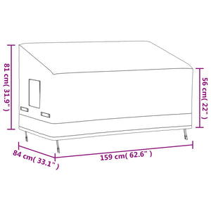 Καλύμματα Τριθέσιων Πάγκων 2 τεμ Μαύρα 159x84x56/81εκ Ύφ.Oxford - Pakobazaar