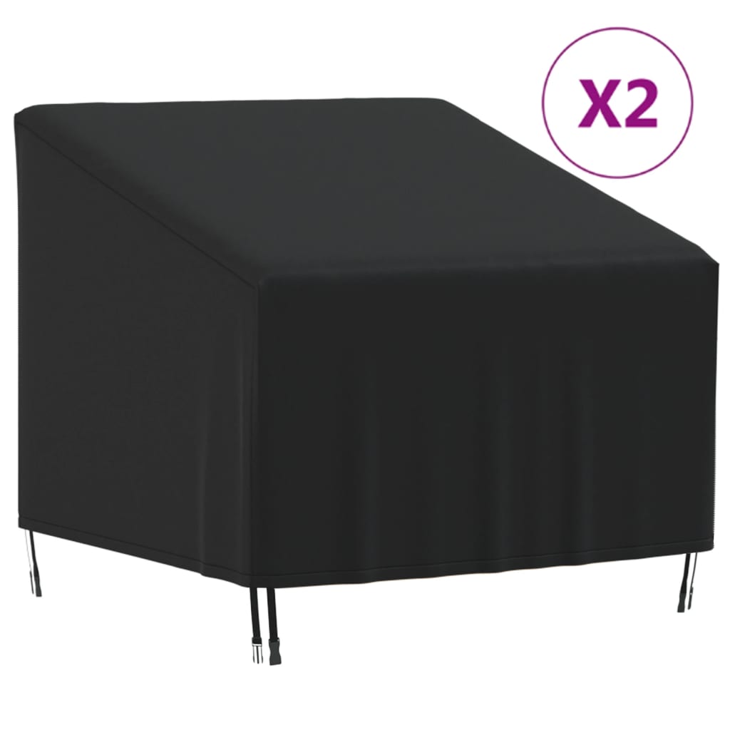Καλύμματα Καρέκλας Κήπου 2 τεμ. Μαύρα 90x90x50/75 εκ Ύφ. Oxford - Pakobazaar
