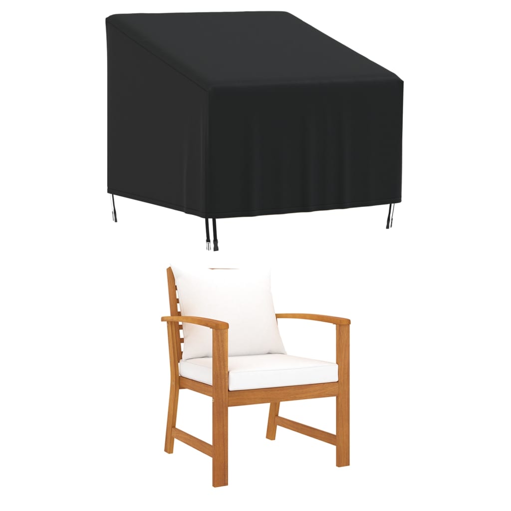 Καλύμματα Καρέκλας Κήπου 2 τεμ. Μαύρα 90x90x50/75 εκ Ύφ. Oxford - Pakobazaar