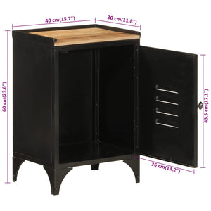 Ντουλάπι Μπάνιου 40 x 30 x 60 εκ. Σίδηρο και Μασίφ Ξύλο Μάνγκο