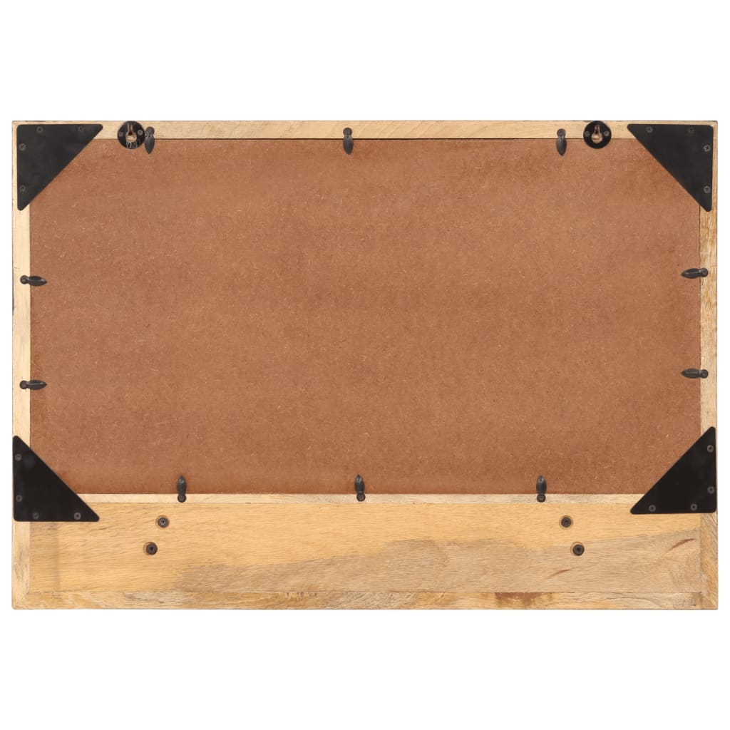 Καθρέφτης με Ράφι 80x8x55 εκ. Γυαλί και Μασίφ Ξύλο Μάνγκο - Pakobazaar