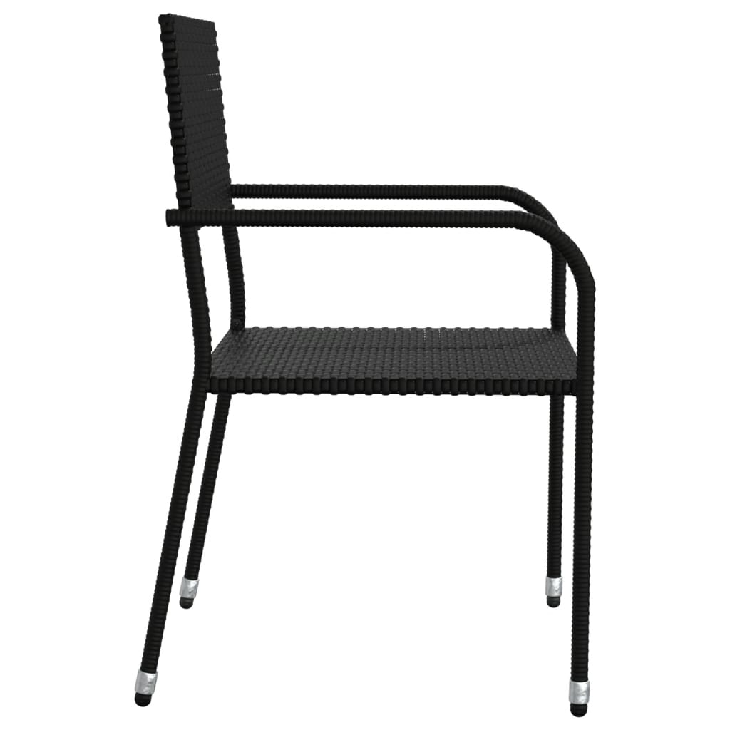 Σετ Τραπεζαρίας Κήπου 5 Τεμ. Μαύρο από Συνθετικό Ρατάν/Ατσάλι