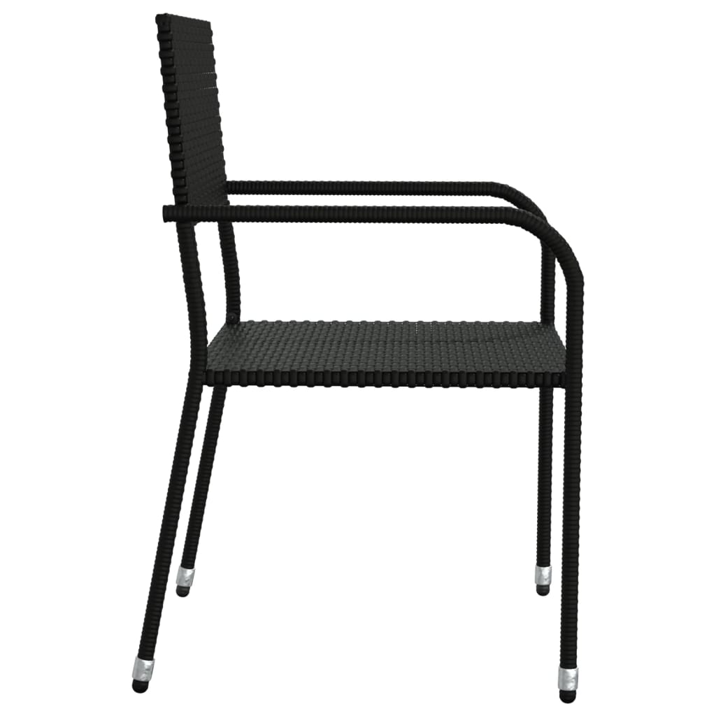 Σετ Τραπεζαρίας Κήπου 5 Τεμ. Μαύρο από Συνθετικό Ρατάν/Ατσάλι