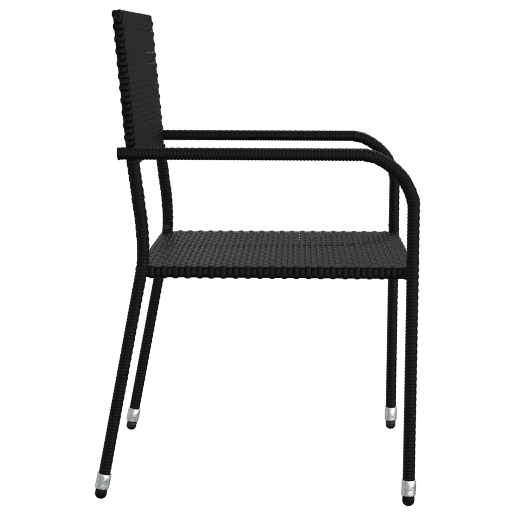 Σετ Τραπεζαρίας Κήπου 5 Τεμ. Μαύρο από Συνθετικό Ρατάν/Ατσάλι