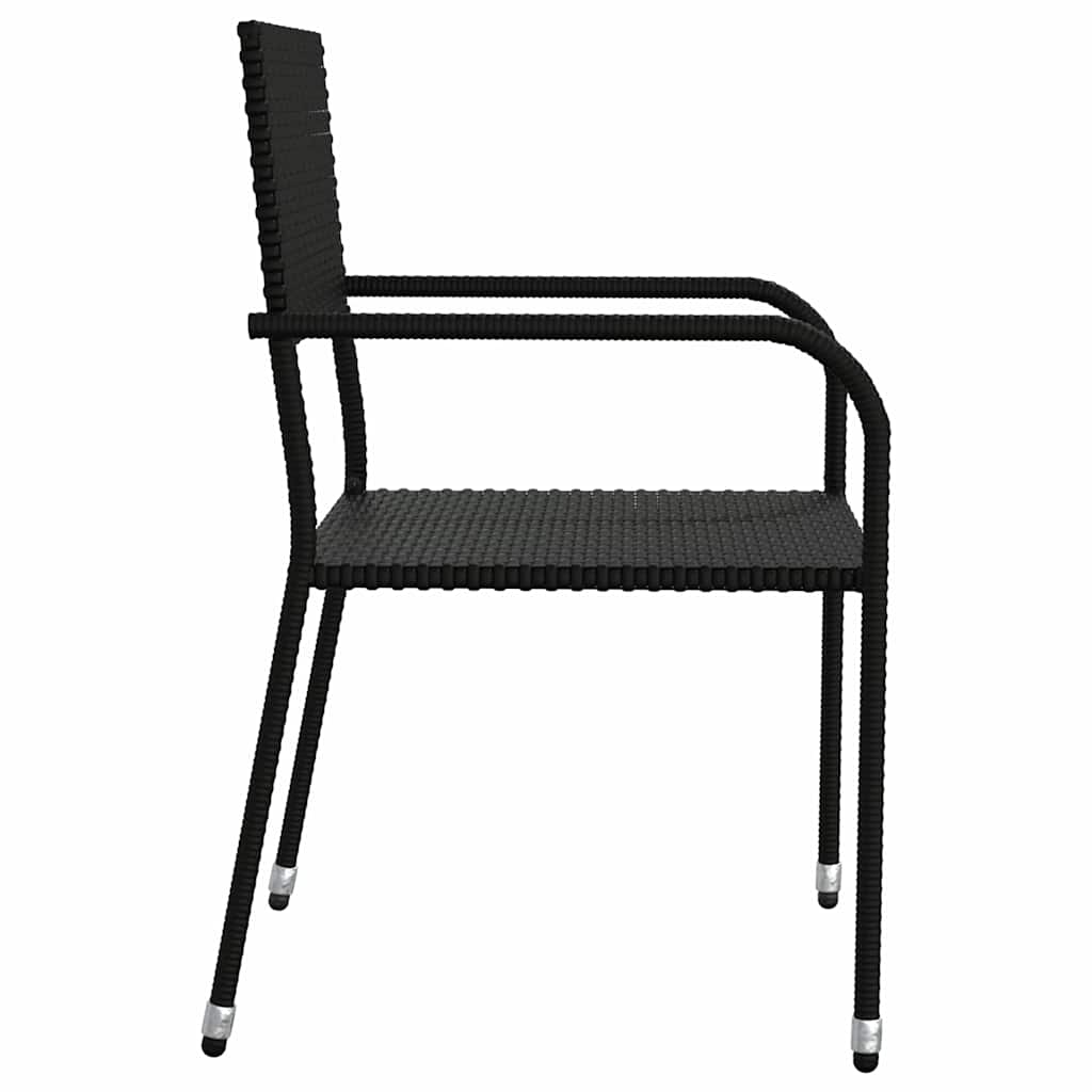 Σετ Τραπεζαρίας Κήπου 5 Τεμ. Μαύρο από Συνθετικό Ρατάν/Ατσάλι