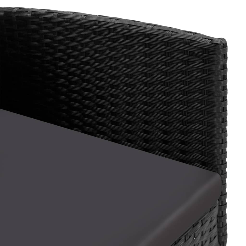 Σετ Τραπεζαρίας Κήπου 5 Τεμ. Μαύρο από Συνθετικό Ρατάν/Ατσάλι