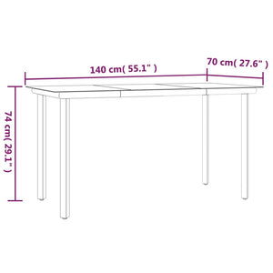 Σετ Τραπεζαρίας Κήπου 5 Τεμ. Μαύρο από Συνθετικό Ρατάν/Ατσάλι