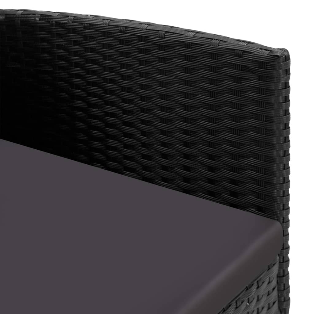 Σετ Τραπεζαρίας Κήπου 7 Τεμ Μαύρο από Συνθετικό Ρατάν/Ατσάλι