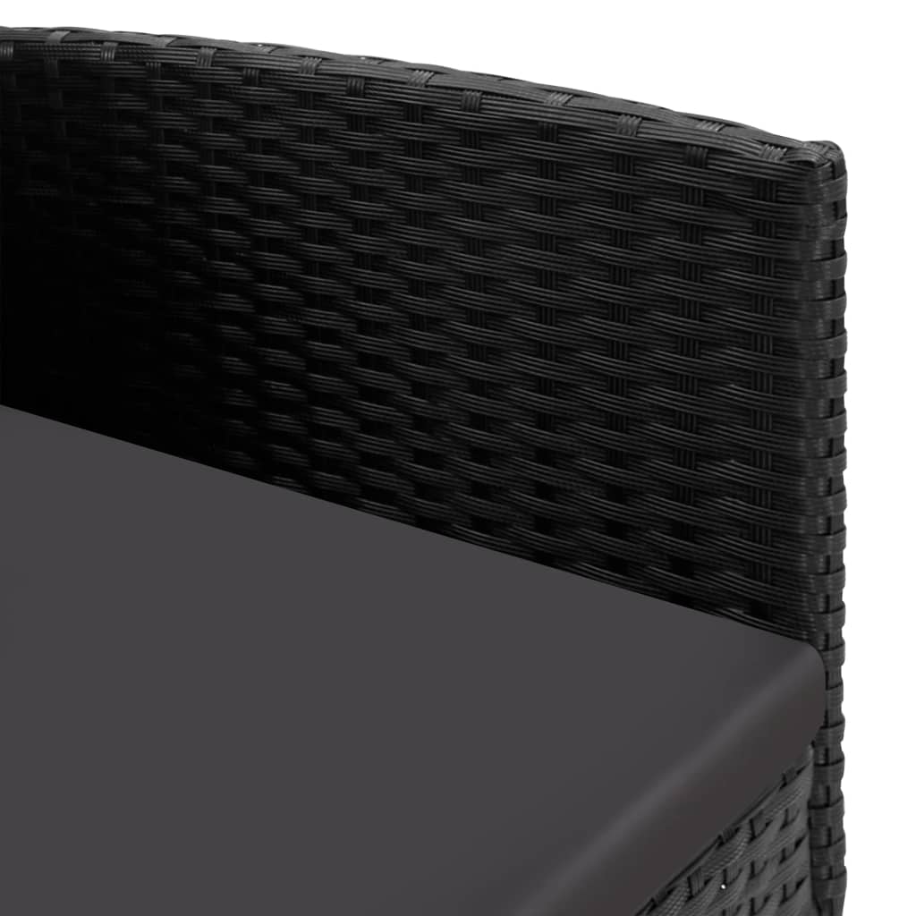 Σετ Τραπεζαρίας Κήπου 9 Τεμ. Μαύρο από Συνθετικό Ρατάν / Ατσάλι