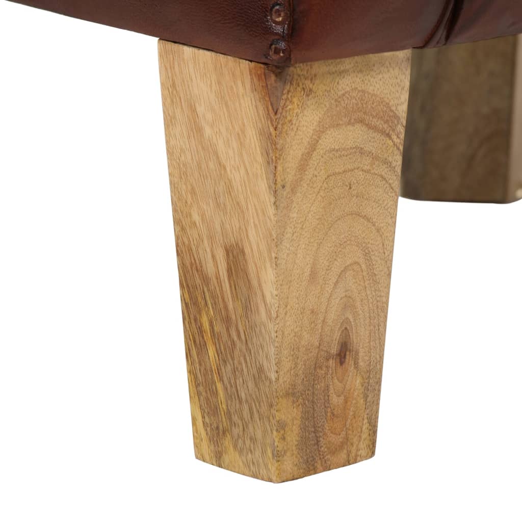 Πολυθρόνα Μπάρελ Καφέ από Γνήσιο Δέρμα