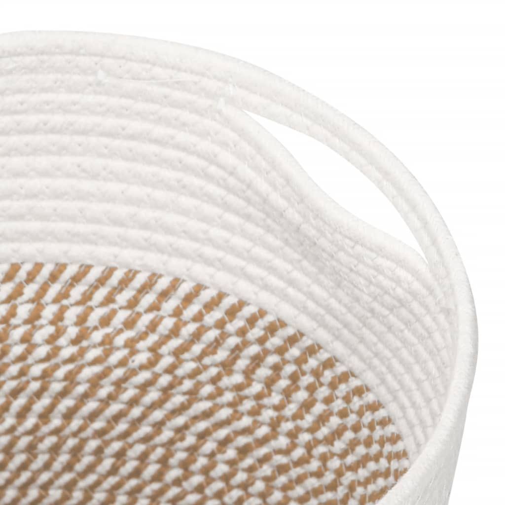 Καλάθια Αποθήκευσης 2 Τεμ. Καφέ/Λευκό Ø28 x 28 εκ. Βαμβακερά