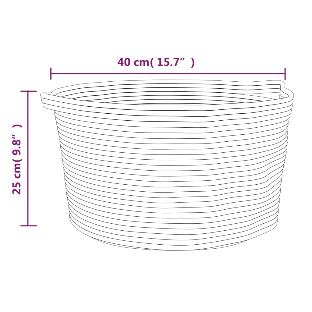 Καλάθι Αποθήκευσης Μπεζ και Λευκό Ø40 x 25 εκ. Βαμβακερό