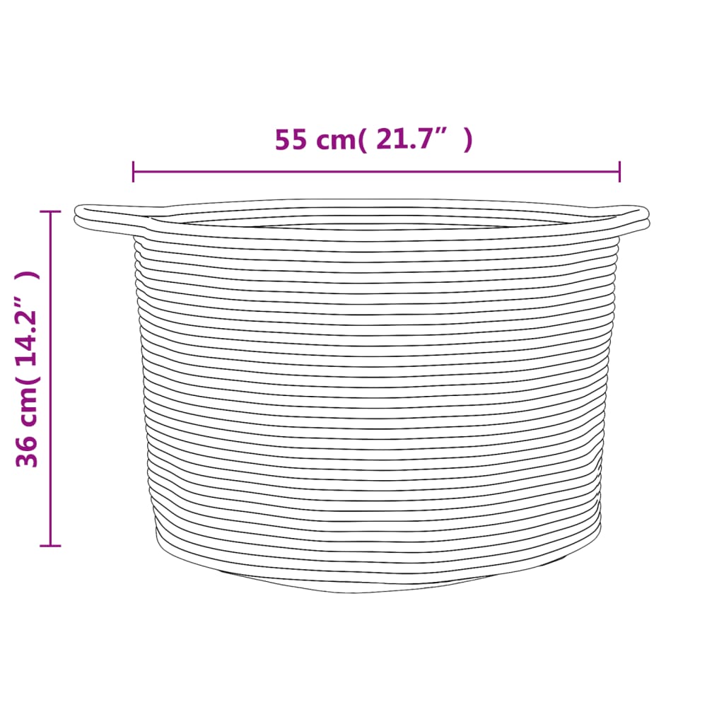 Καλάθι Απλύτων Μπεζ και Λευκό Ø55x36 εκ. Βαμβακερό