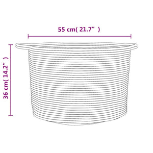 Καλάθι Απλύτων Καφέ και Λευκό Ø55x36 εκ. Βαμβακερό